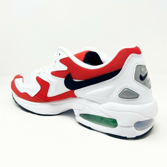 Nike Air Max 2 Light White Black Habanero Red Mens Running Shoes AO1741 101 - Picture 3 of 5